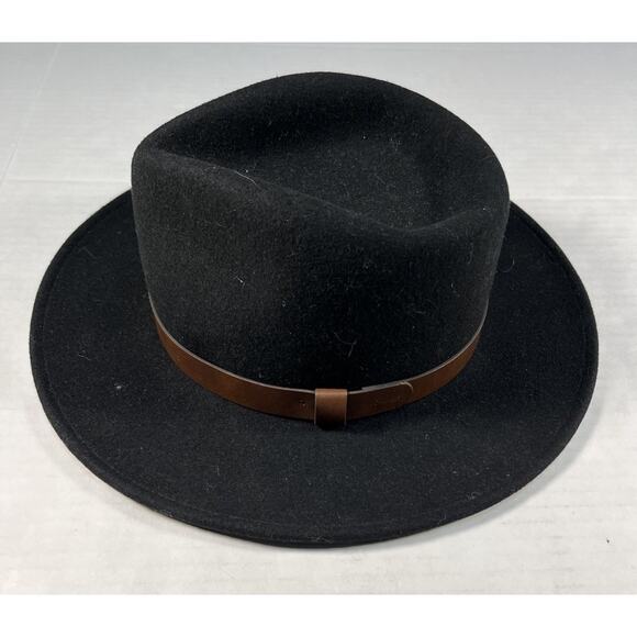 Vintage Pendleton Fedora Hat Cap Wool Black Felt w/Band Made in USA Medium - Picture 1 of 10